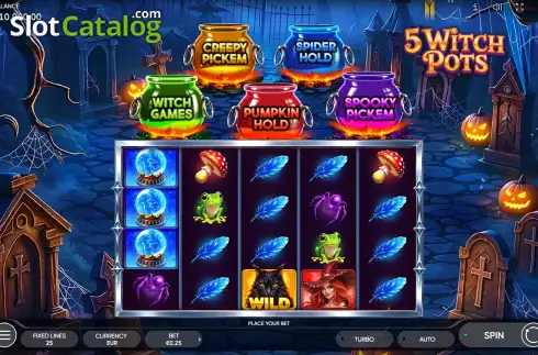 Скрин2. 5 Witch Pots слот