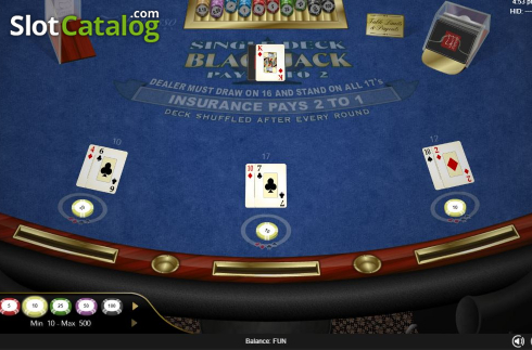 Скрин3. Single Deck Blackjack (Espresso Games) слот