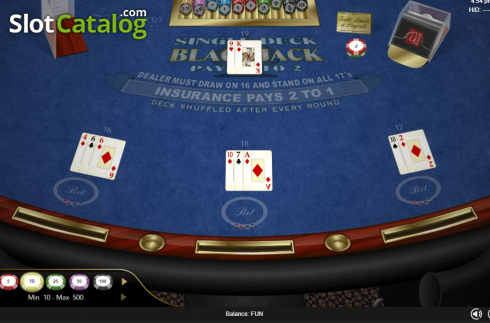 Скрин4. Single Deck Blackjack (Espresso Games) слот