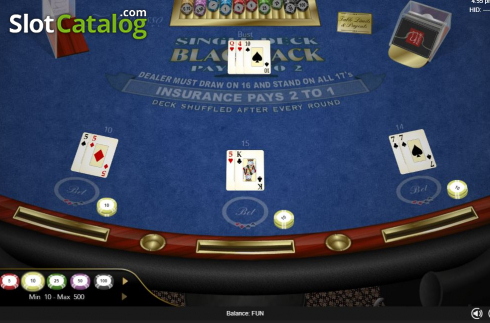 Скрин5. Single Deck Blackjack (Espresso Games) слот