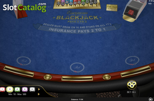 Скрин3. European Blackjack (Espresso Games) слот