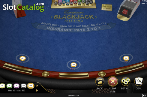 Скрин4. European Blackjack (Espresso Games) слот