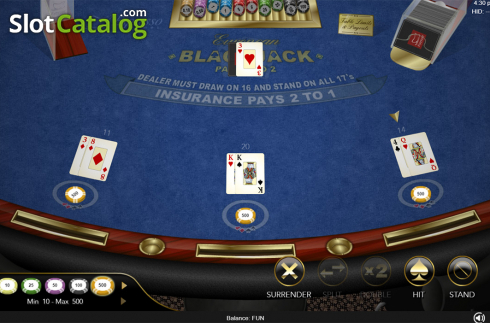 Скрин5. European Blackjack (Espresso Games) слот