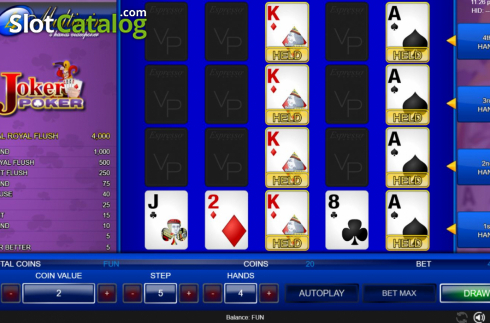 Скрин2. Joker Poker 4 Hands (Espresso Games) слот