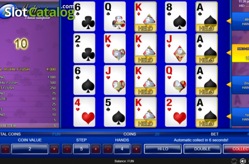 Скрин3. Joker Poker 4 Hands (Espresso Games) слот