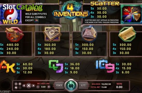 Скрин6. The Four Inventions слот
