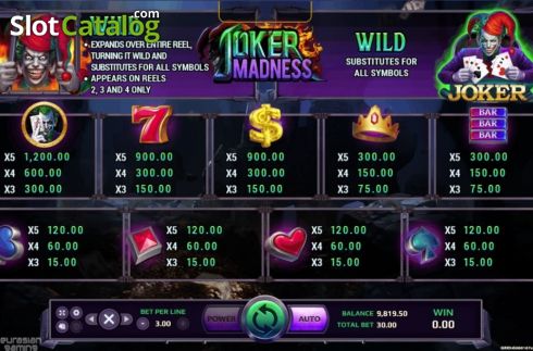 Скрин6. Joker Madness (Eurasian Gaming) слот