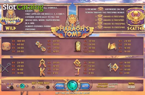 Скрин6. Pharaoh's Tomb (EAgaming) слот