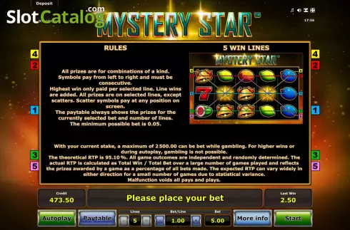 Скрин8. Mystery Star (Eurocoin Interactive) слот