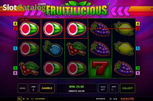 Скрин5. Fruitilicious (Eurocoin Interactive) слот