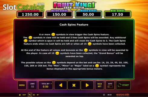 Скрин5. Fruit King (Eurocoin Interactive) слот