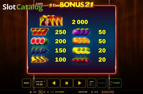 Скрин6. 5-Line Bonus 21 слот