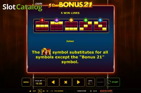 Скрин7. 5-Line Bonus 21 слот