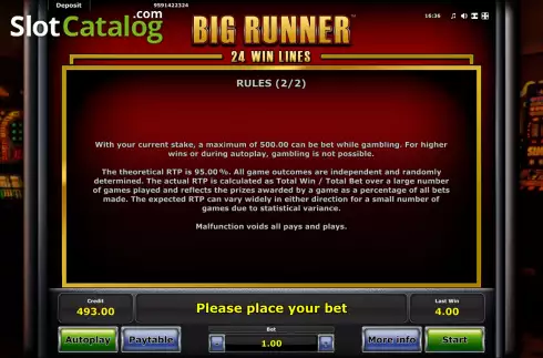 Скрин9. Big Runner слот