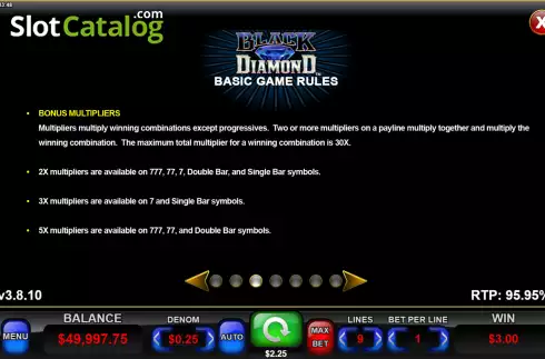 Скрин6. Black Diamond (Everi) слот