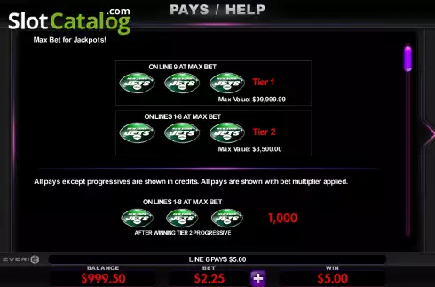 Скрин5. New York Jets Deluxe слот