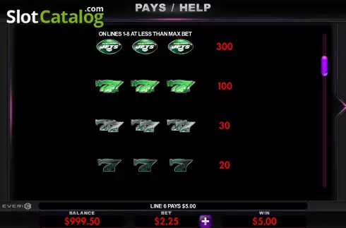 Скрин6. New York Jets Deluxe слот