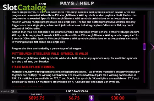 Скрин8. Pittsburgh Steelers Deluxe слот