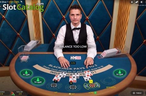 Скрин2. Blackjack Silver 1 (Evolution Gaming) слот