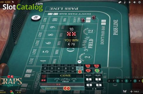 Скрин6. Craps Live (Evolution Gaming) слот