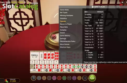 Скрин3. First Person Super Sic Bo слот