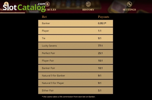 Скрин5. Baccarat 777 слот
