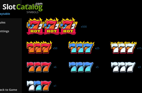 Скрин6. Hot Triple Sevens (Evoplay Entertainment) слот