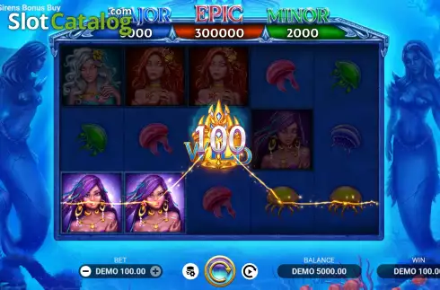 Скрин3. Gold of Sirens Bonus Buy слот
