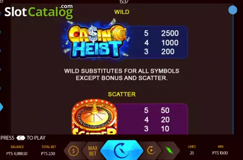 Скрин9. Casino Heist слот