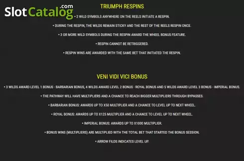 Скрин9. Veni Vidi Vici слот