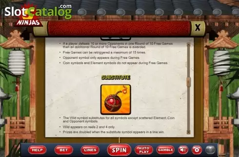 Скрин9. 5 Ninjas слот