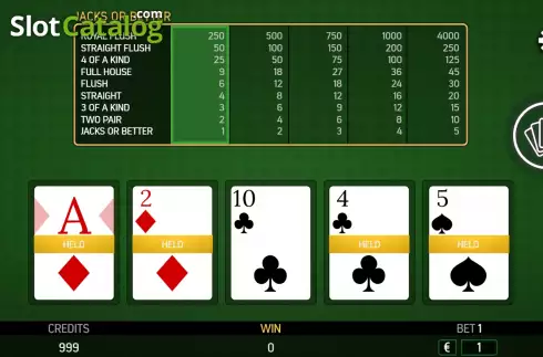 Скрин3. Jacks or better (FBM Digital Systems) слот