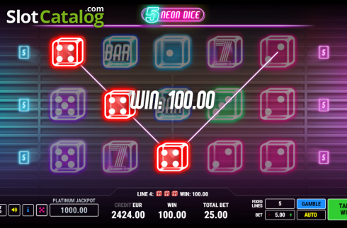 Скрин3. Neon Dice 5 слот