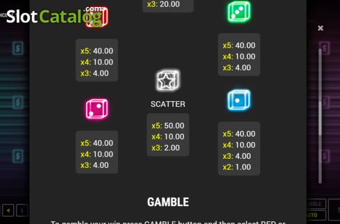 Скрин6. Neon Dice 5 слот