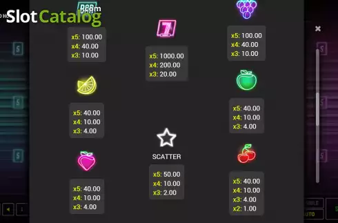 Скрин7. Fluo Hot 5 слот