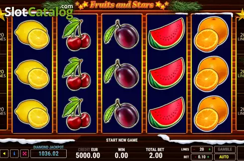 Скрин2. Fruits and Stars Christmas слот