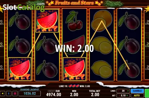 Скрин3. Fruits and Stars Christmas слот