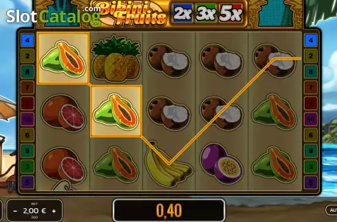 Скрин3. Bikini Fruits слот