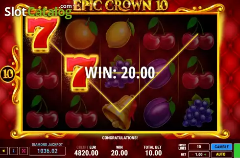 Скрин3. Epic Crown 10 слот