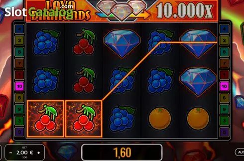 Скрин3. Lava Diamonds слот
