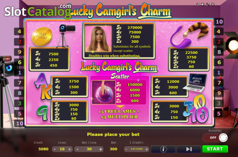 Скрин7. Lucky Camgirls Charm слот