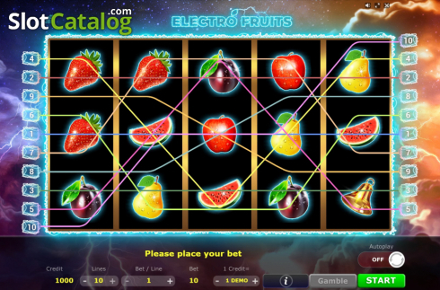 Скрин2. Electro Fruits слот