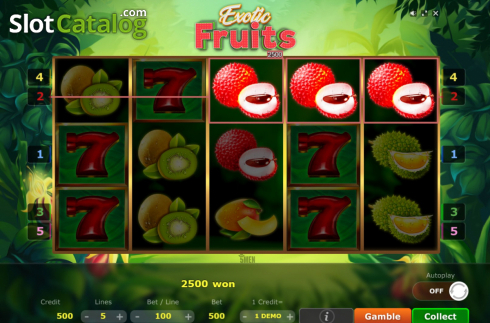 Скрин3. Exotic Fruits (Five Men Games) слот