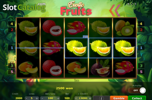 Скрин4. Exotic Fruits (Five Men Games) слот
