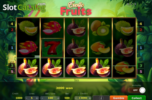 Скрин6. Exotic Fruits (Five Men Games) слот