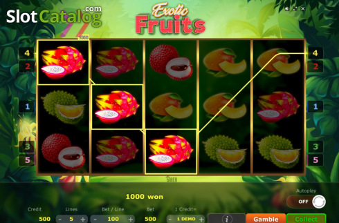 Скрин7. Exotic Fruits (Five Men Games) слот