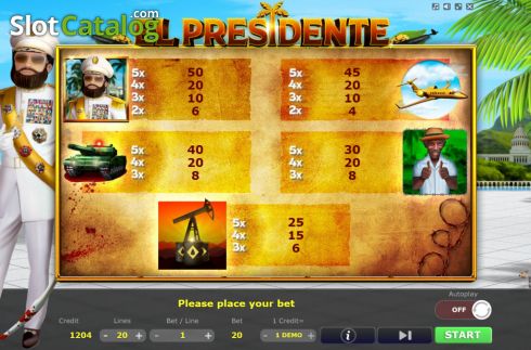 Скрин8. El Presidente слот