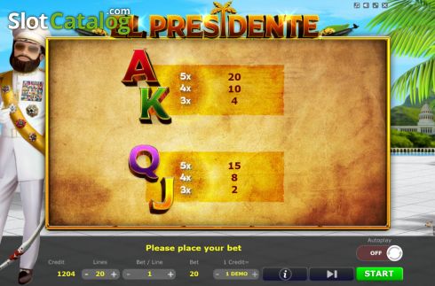 Скрин9. El Presidente слот
