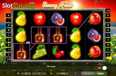 Скрин3. Sunny Fruits (Five Men Games) слот