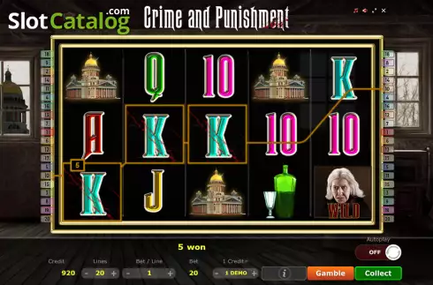 Скрин3. Crime and Punishment слот